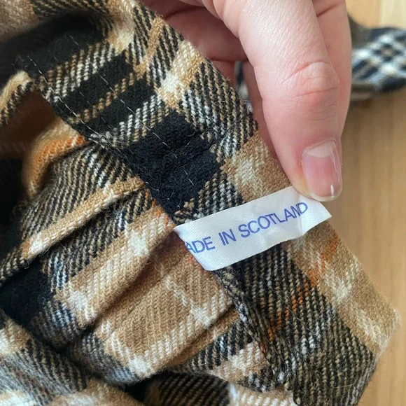 Wool Plaid Wrap Mini Skirt - Picture 2 of 7